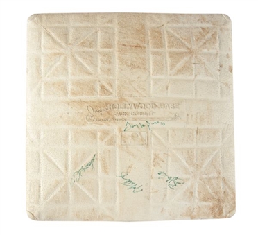 2004 NLCS Game 7 Game Used Base Signed by Four Including Tony LaRussa (MLB Authenticated)